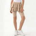 thumbnail image 1 of Cethrio Girls Bike Shorts, Stretchy Above the Knee Summer Cotton Dancing Skirts Khaki Size 12-13 T, 1 of 3