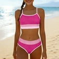 thumbnail image 1 of Cethrio Girls Bikini Swimsuits, Beach Two Piece Summer High-waisted Swimsuit Tops and Swimsuit Bottoms Pink Size 10-12, 1 of 8