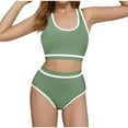thumbnail image 1 of Cethrio Girls Bikinis Swimsuits, 2 Piece Holiday Beach Summer Swimsuit Tops with Bottoms Sets Green Size 14-15T, 1 of 8