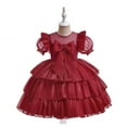 thumbnail image 1 of Cethrio Girls Birthday Princess Dress, Mesh Short Sleeve Fashion Bow Tie Pageant Dresses Red Size 9 T, 1 of 1