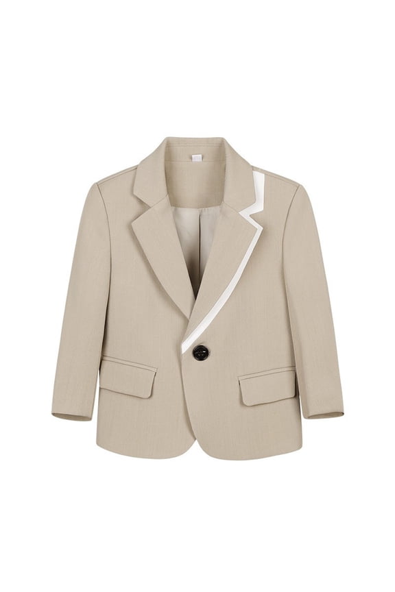 Girls Blazer Jackets, Long Sleeve Formal School Uniform Buttons Fall Outerwear Khaki Size 7-8