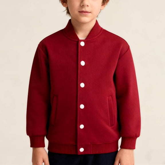 Cethrio Girls Bomber Jackets, Running Cotton Casual Long Sleeve Spring Outerwear Wine Size 8