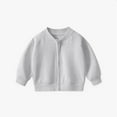 thumbnail image 1 of Cethrio Girls Boys Bomber Jackets, Long Sleeve Lightweight Cotton Fall Coats Gray Size 3-4T, 1 of 7