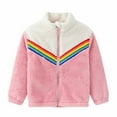 thumbnail image 1 of Cethrio Girls Boys Fleece Jackets, Zip up Pockets Long Sleeve Warm Fall Winter Coats Pink Size 7-8T, 1 of 8