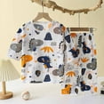 thumbnail image 1 of Cethrio Girls Boys Pajama Sets, Printed Cotton 3/4 Sleeve Elastic Waist Casual Loungewear Gray Size 12-13 T, 1 of 7