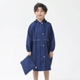 thumbnail image 1 of Cethrio Girls Boys Rain Jackets, Lightweight Waterproof Zip up Hooded Kids Raincoats Navy Size 6-7 T, 1 of 9