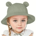 thumbnail image 1 of Cethrio Girls Bucket Hats, Cotton Breathable Outdoor Wide Brim Sun Hats Green Size 3-6 Months, 1 of 4