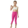 thumbnail image 1 of Cethrio Girls Capri Leggings, Stretch Elastic Waist Athletic Dance Summer Pants Hot Pink Size 10-11 T, 1 of 8