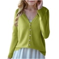 thumbnail image 1 of Cethrio Girls Cardigan Sweaters, Fall Winter Button Down Long Sleeve V Neck Knitted Cardigans Size 6-7 Years Mint Green, 1 of 4