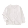 thumbnail image 1 of Cethrio Girls' Cardigans with Button, Long Sleeve Soft Knitting Cotton Lightweight Girls Sweaters White Size 8, 1 of 5