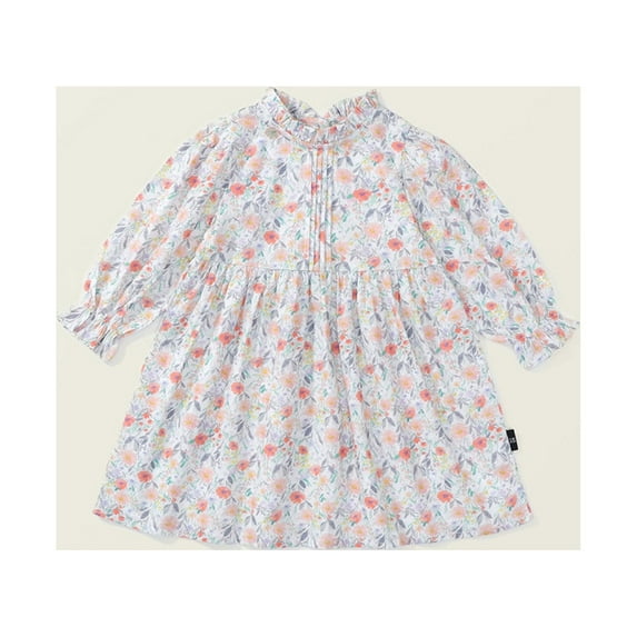 Wavsuf Girls Casual Dresses Long Sleeve Puff White Dresses Size Y