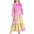 thumbnail image 1 of Cethrio Girls Casual Dresses Size 6, Tie Dye Crew Neck Party Long Sleeve Maxi Dresses with Pockets Hot Pink Size 6, 1 of 4