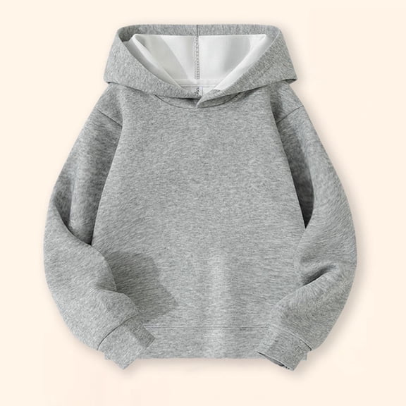 Cethrio Girls Cotton Hoodies, Long Sleeve Pullover Casual Loose Fit Sweatshirts for Girl Gray Size 10-12