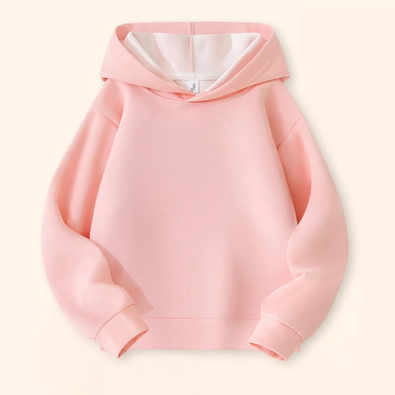 Cethrio Girls Cotton Hoodies, Loose Fit Casual Pullover Long Sleeve Sweatshirts for Girl Pink Size 10-12