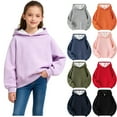 thumbnail image 1 of Cethrio Girls Cotton Hoodies Size 10-12, Casual Pullover Long Sleeve Loose Fit Sweatshirts for Girl Purple, 1 of 4
