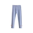 thumbnail image 1 of Cethrio Girls Cotton Leggings, Casual Stretch Dancing Elastic Waist Tight Pants Blue Size 8, 1 of 5