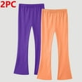 thumbnail image 1 of Cethrio Girls Cotton Leggings, Dancing 2 Piece Elastic Waist Stretchy Flare Pants Orange Size 12-13 T, 1 of 2