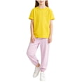 thumbnail image 1 of Cethrio Girls Cotton Outfit Sets, 2 Piece Summer Casual Short Sleeve Girls Clothing sets Yellow Size 10-12, 1 of 7
