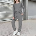 thumbnail image 1 of Cethrio Girls Cotton Outfit Sets, Casual Two Piece Long Sleeve Crew Neck Girls' Clothing Sets Gray Size 10-12, 1 of 6