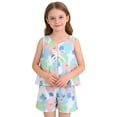 thumbnail image 1 of Cethrio Girls Cotton Outfit Sets, Printed Summer Sleeveless 2 Piece Girls' Clothing Sets Sky Blue Size 7-8, 1 of 3