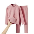 thumbnail image 1 of Cethrio Girls Cotton Pajama Sets, Stretch Comfy Thermal 2 Piece Girls' Sleepwear Pink Size 14, 1 of 3