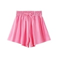 thumbnail image 1 of Cethrio Girls Cotton Shorts, Elastic Waist Casual Summer Loose Fit Shorts with Pockets Pink Size 7-8, 1 of 2