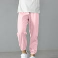 thumbnail image 1 of Cethrio Girls Cotton Sweatpants, Elastic Waist Running Elastic Bottom Casual Summer Joggers Purple Size 10-12, 1 of 5