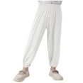 thumbnail image 1 of Cethrio Girls Cotton Sweatpants, Loose Athletic Casual Elastic Waist Jogger Pants White Size 10-12, 1 of 6