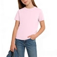 thumbnail image 1 of Cethrio Girls Cotton T-shirts, Casual Crew Neck Short Sleeve Soft Summer Tees Tops Pink Size 14-16, 1 of 5