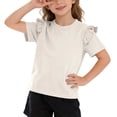thumbnail image 1 of Cethrio Girls Cotton T-shirts, Crew Neck Short Sleeve Casual Fashion Summer Tops Kids Tees White Size 10, 1 of 7