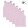 thumbnail image 1 of Cethrio Girls Cotton Tank Tops, 5 Piece Crew Neck Sleeveless Soft Kids Undershirts Pink Size 10, 1 of 4