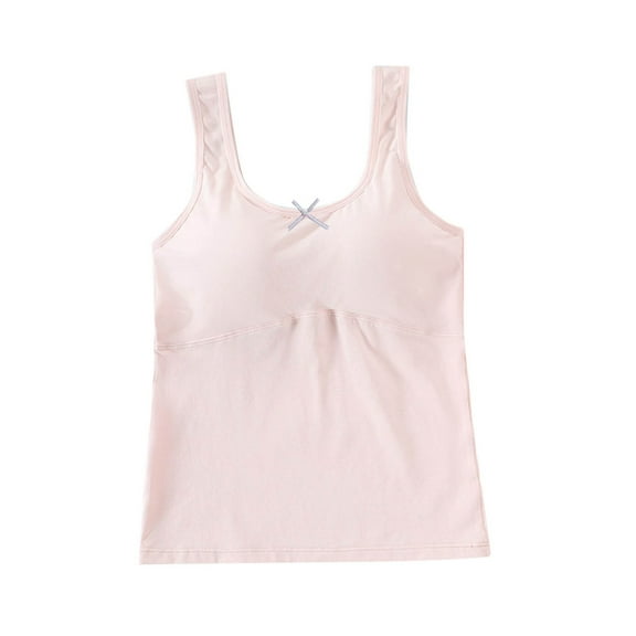 Cethrio Girls Cotton Tank Tops, Summer Sleeveless Breathable Casual Summer Tops Undershirts Pink Size 9-14 T