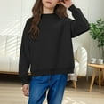 thumbnail image 1 of Cethrio Girls Crewneck Sweatshirts, Fall Pullover Casual Solid Color Long Sleeve Tops Black Size 14-16, 1 of 6