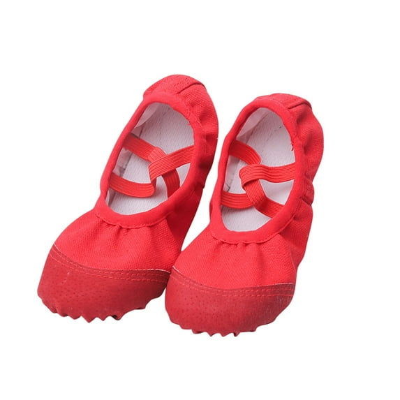 Cethrio Girls Dance Shoes 2025, Gifts Gymnastics Soft Sole Performance Ballet Shoes Flats Red Size 14.5