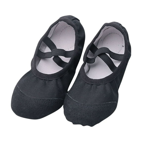 Cethrio Girls Dance Shoes 2025, Gifts Performance Gymnastics Soft Sole Ballet Shoes Flats Black Size 9.5
