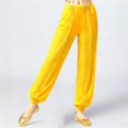thumbnail image 1 of Cethrio Girls Dancewear Pants, Party Fashion Elastic Waist Cotton Performance Pants Yellow Size 6, 1 of 4