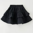 thumbnail image 1 of Cethrio Girls Dancing Skirts, School Uniform Elastic Waist A-line Ruffled Mini Skirts Black Size 9-10 T, 1 of 3