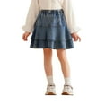 thumbnail image 1 of Cethrio Girls Denim Skirt Size 10-12, Casual Ruffled Elastic Waist Summer Mini Skirts Blue Size 10-12, 1 of 7