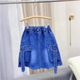 thumbnail image 1 of Cethrio Girls Denim Skirts, Summer Casual School Elastic Waist Mini Skirts Blue Size 6-7T, 1 of 4