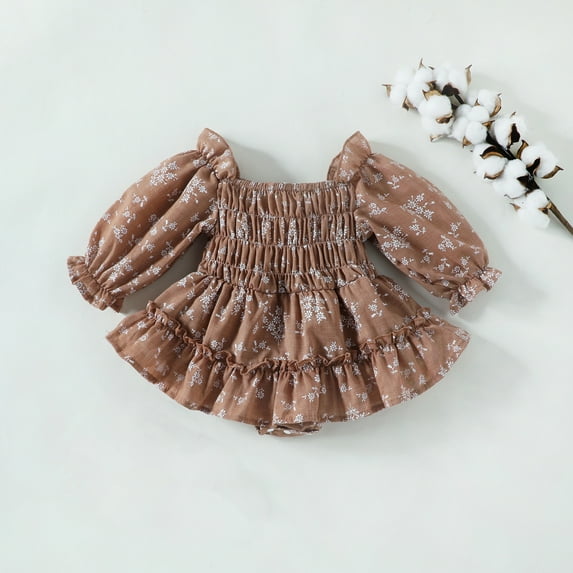 Wavsuf Girls Dresses Cute Summer Brown Dresses Size 12M