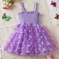 thumbnail image 1 of Wavsuf Girls Dresses Special Occasion Formal Crew Neck Ruffled Nets Lace Tulle Sleeveless Purple Princess Dress Size 5-6 Years, 1 of 4