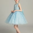 thumbnail image 1 of Wavsuf Girls Dresses Special Occasion Formal Tulle Blue Princess Dress Size 7Y, 1 of 7