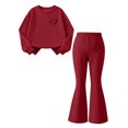 thumbnail image 1 of Cethrio Girls Fashion Outfit Sets, Pullover Long Sleeve Micro‑fleece Lined 2 Piece Girls' Clothing Sets Wine Size 14-15 T, 1 of 9