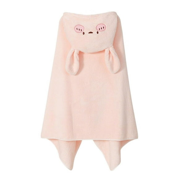 Cethrio Girls Flannel Bathrobes, Hooded Cute Thermal Lightweight Sleepwear Robes Pink Size 6-12T