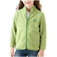 thumbnail image 1 of Cethrio Girls Fleece Jackets, Zip up Lightweight Long Sleeve Warm Fall Winter Outerwear Green Size 14, 1 of 8