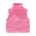 thumbnail image 1 of Cethrio Girls Fleece Vests, Soft Warm Full Zip Sleeveless Outerwear with Pockets Watermelon Red Size 9-10T, 1 of 2