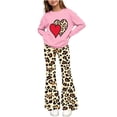 thumbnail image 1 of Cethrio Girls Graphic Outfit Sets, 2 PC Pullover Spring Fall Long Sleeve Girls' Clothing Sets Pink Size 5-6 T, 1 of 7