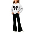 thumbnail image 1 of Cethrio Girls Graphic Outfit Sets, 2 Piece Casual Long Sleeve Fall Winter Kids Clothing Sets Size 10-12 White, 1 of 4
