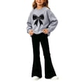 thumbnail image 1 of Cethrio Girls Graphic Outfit Sets, 2 Piece Fall Winter Long Sleeve Casual Kids Clothing Sets Size 13-14 Years Gray, 1 of 4