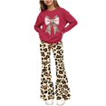 thumbnail image 1 of Cethrio Girls Graphic Outfit Sets, 2 Piece Long Sleeve Casual Spring Fall Girls' Clothing Sets Red Size 9-10 T, 1 of 7
